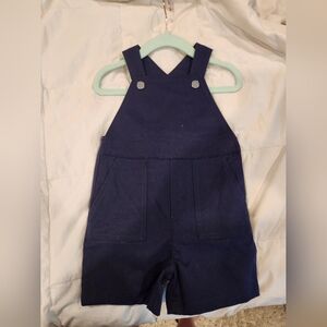 Jacadi Paris boys 24m blue overall shorts brand new with tags